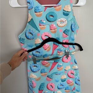 Colorful Cupcake and Donut Print Dress
